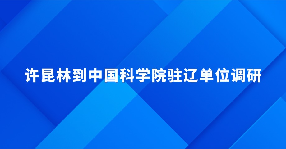许昆林到中国科学院驻辽单位调研