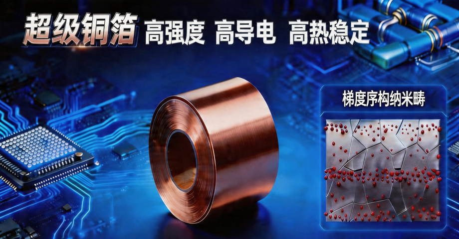 金属所实现超高强、高导与高热稳定“超级铜箔”，序构金属再获突破
